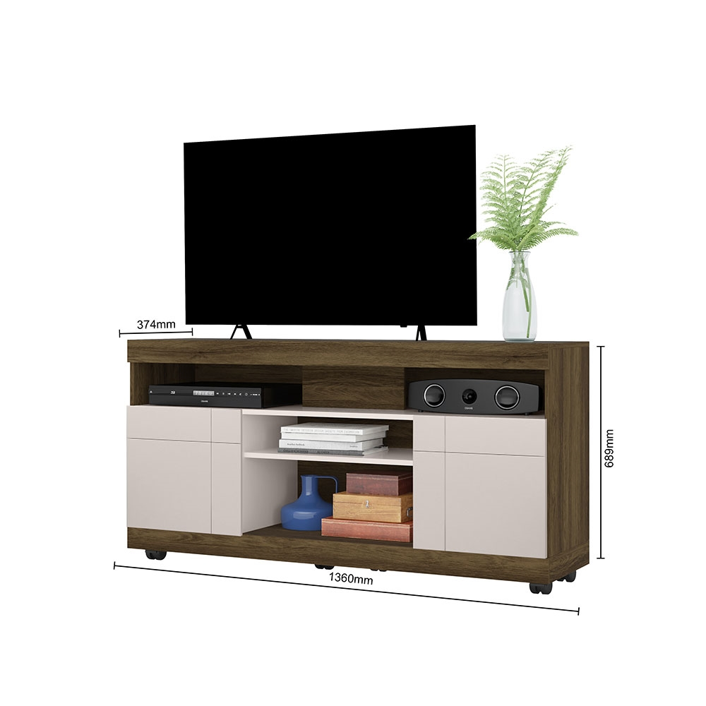 Bancada Yara Colibri Móveis -Canela Rustico/Off White - Image 2