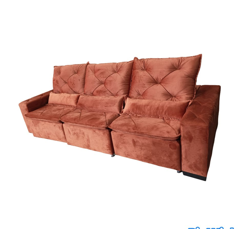 Sofá Retrátil e Reclinável Turmalina Med.2,80 Cor terra Cota