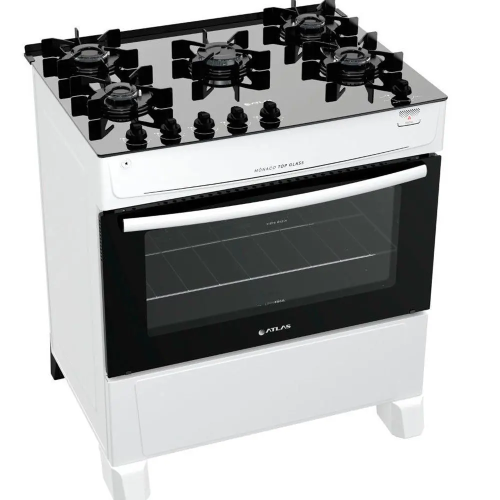 Fogão Atlas Monaco Top Glass 5Q - Branco