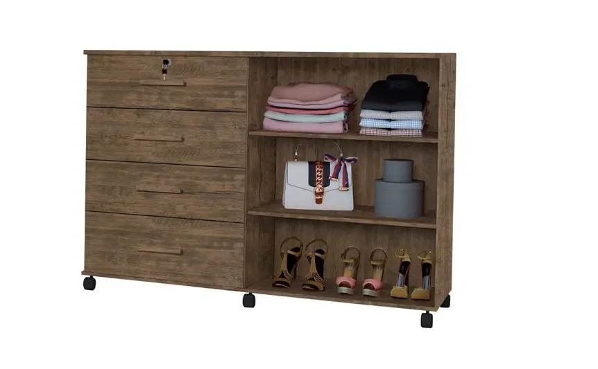 Cômoda Sapateira São Miguel Bronze -Canela/Off White - Image 2