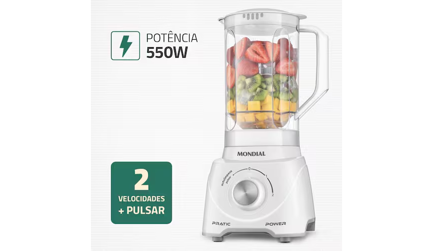 Liquidificador Mondial L97 550w-Branco (220v) - Image 3