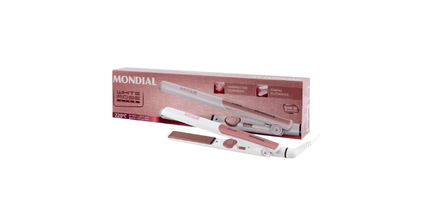 Prancha Mondial P-50 White Rose -Bivolt